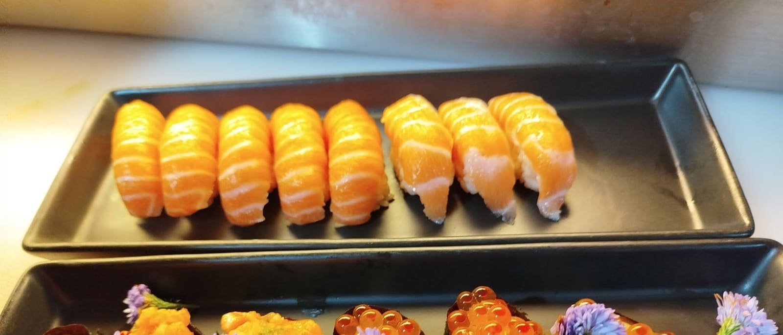 Sushi plated at the Nigi Express counter
